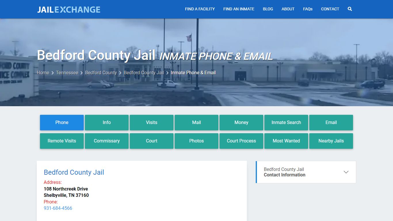 Inmate Phone - Bedford County Jail, TN - Jail Exchange